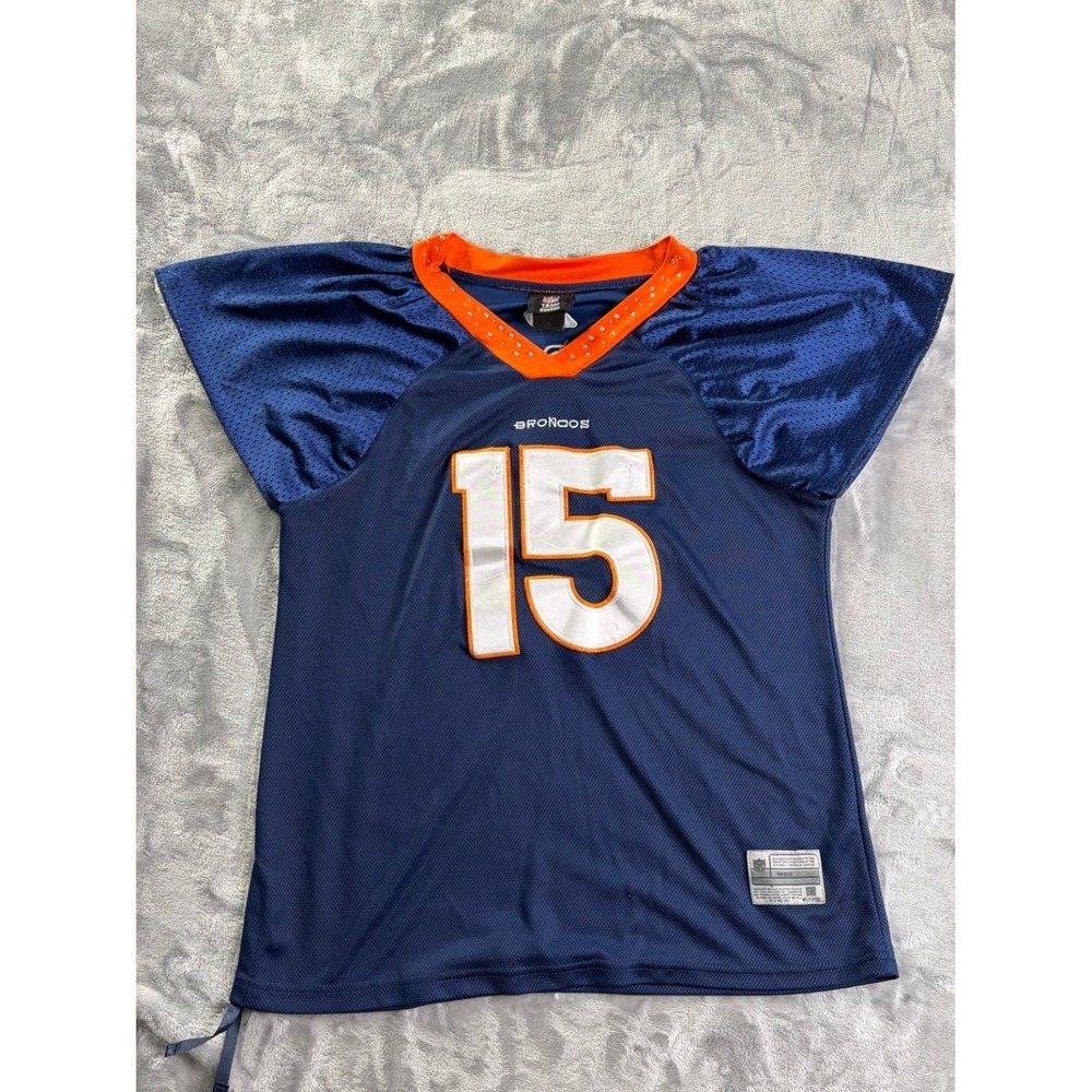 Reebok‎ Tim Tebow Denver Broncos Women's Jersey 15 Rhinestone Navy Blue NFL